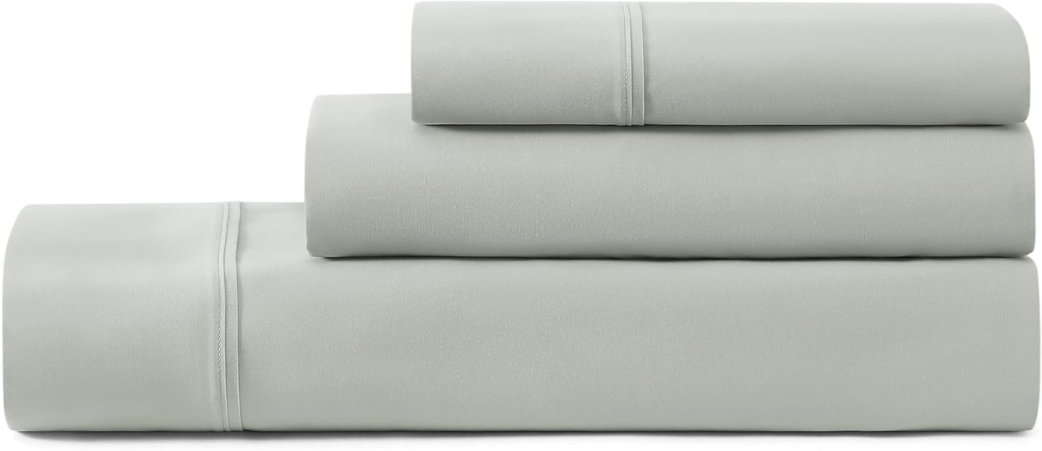 UGG Hedi Twin Sheet Set 3-Piece Luxury Cooling Sheets Deep Pockets Premium Bedding with 1 Pillow Sham Hypoallergenic Machine Washable Soft Lightweight Bed Set for Dorm or Kid Bunk, Twin, Mineral Green